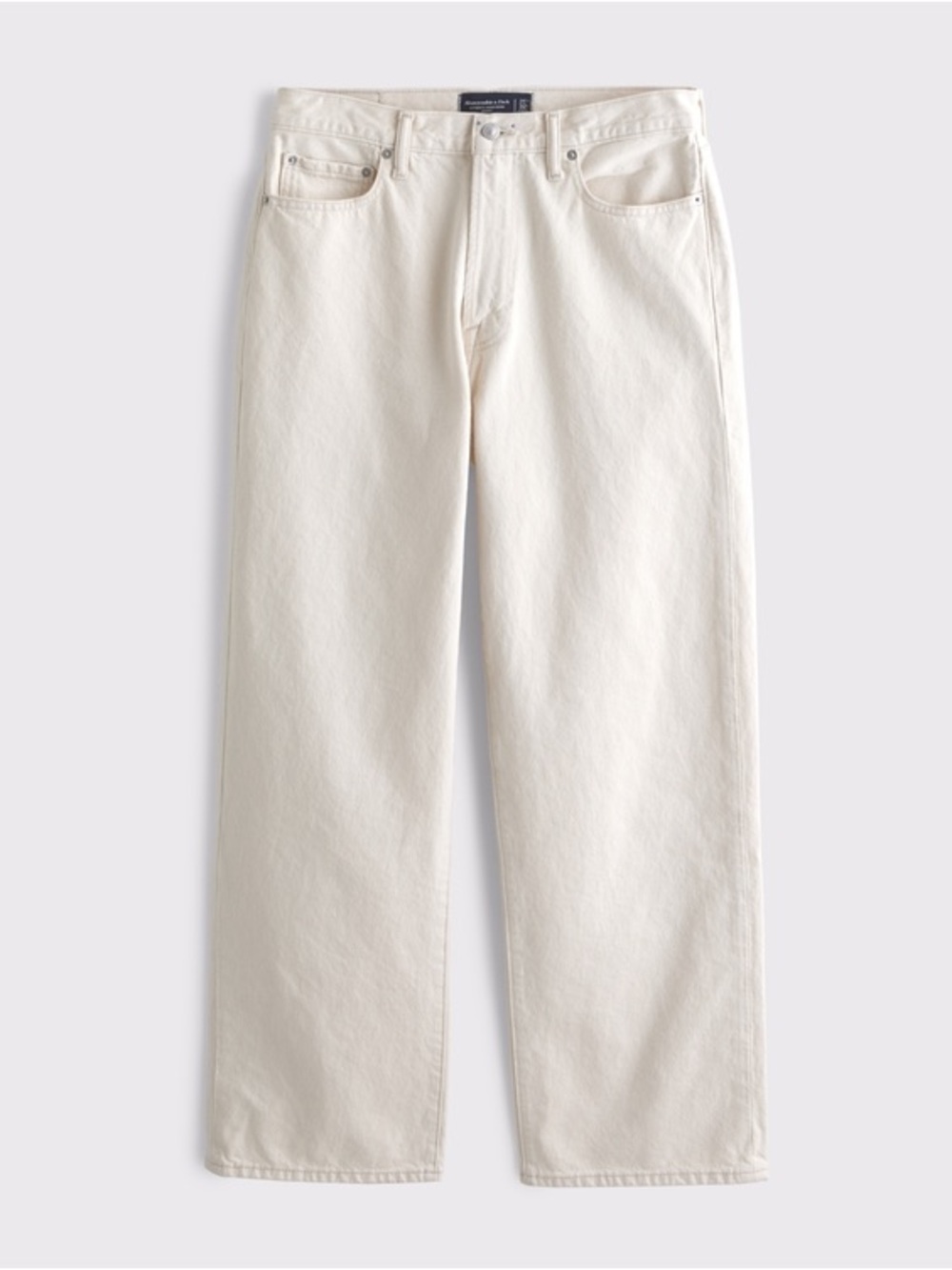 Abercrombie Athletic Loose Cream Denim Jeans